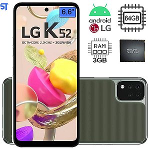 Smartphone LG K52, 64GB, Dual Chip ,Tela 6.6", 4G, Wifi, Câmera Dupla 13mp+2mp, Verde - Lmk420bmw