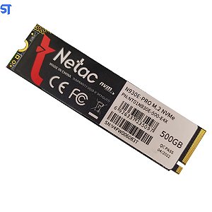 M.2 SSD NVME 500GB Netac  2500Mb/s Leitura 2100Mb/s Escrita