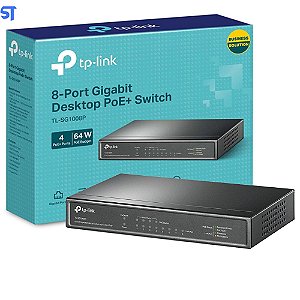 Switch 8 Portas Gigabit Com 4 Portas PoE TP-Link 10/100/1000Mbps - TL-SG1008P