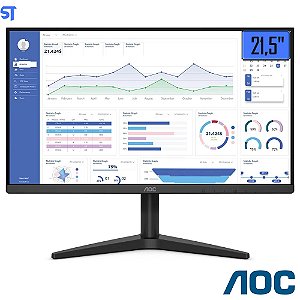Monitor AOC 21.5 LED Full HD, HDMI e VGA, VESA, Adaptive Sync, Low Blue Light - 22B1HM5