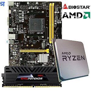 Kit Upgrade para Gamer AMD Ryzen 5 4600G + Placa Mãe B450 + 8GB DDR4 Evo Potenza