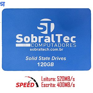 HD SSD SobralTec 120Gb 2.5 Sata3 Leitura 520MB/s  Escrita 400MB/s