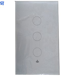 Interruptor de Parede Inteligente Para Casa 220v WiFi com Led Amazon Alexa Google Home Tuya - Branco