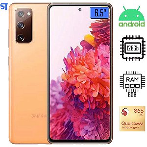 Smartphone Galaxy S20 fe 5G Laranja, 128Gb, Tela 6.5, Câmeras 12MB + 12MP + 8MP, SM-G781BZOJZTO samsung