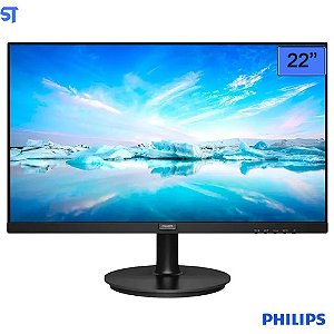 Monitor Philips 22", Full HD, Suporte Vesa, 75Hz Adaptive Sync VGA HDMI 221V8L Preto