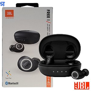 Fone de Ouvido Sem Fio JBL In Ear True Wireless Free II TWS, Bluetooth 5.0, Fast Pair, à Prova de Respingos, Preto