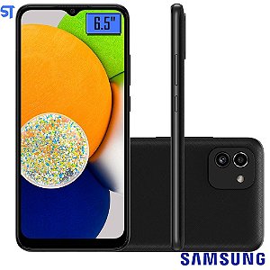 Smartphone Samsung Galaxy A03, 64Gb 4GB RAM, Octa Core, Câmera Dupla 48MP, Tela Infinita 6.5, Preto - SM-A035M/DS