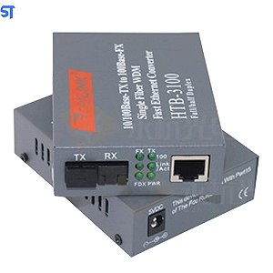 Conversor De Mídia De Fibra Transceptor  HTB-3100 1 Par A e B Modo Único 20km SC 10/100M Cinto 5V2Apower