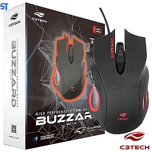 Mouse Gamer Usb Buzzard Preto Mg-110bk - C3tech
