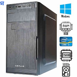 Computador Core i3-2130- SSD 256GB ST Com HD 500Gb Armazenamento - Memória 8GB - Gab MT-25V2BK