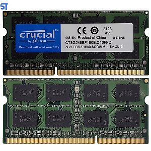 Memória Ram Notebook 8GB DDR3 1600Mhz - Crucial