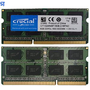 Memória Ram Notebook 8GB DDR3L 1600Mhz Crucial