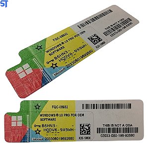 Licença Microsoft Windows 10 Pro 64 Bit Oem Coa Fqc-08932 (br)