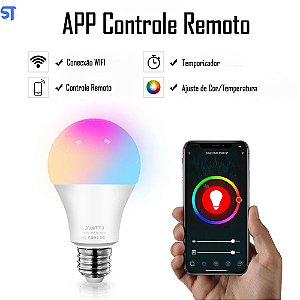 Lâmpada Inteligente Com RGB Controle Por Voz Google Assistant e Alexa Integrada- Avatto 12w