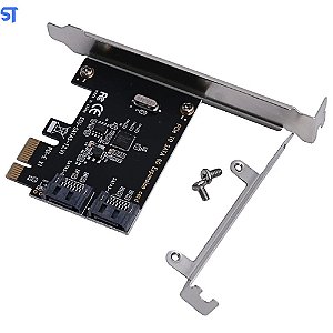 Placa de Extensão PCi-Express Adaptador Para Sata 3.0 Com 2 Portas Sata 3.0- 6gbps