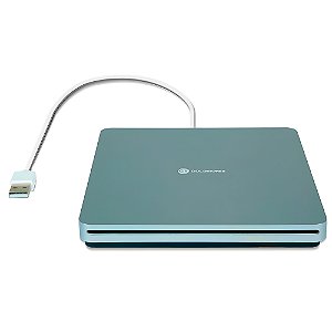 Gravador de DVD Externo, Leitura de CD/DVD, Portátil Slim USB, GT Slot In, Goldentec, Prata