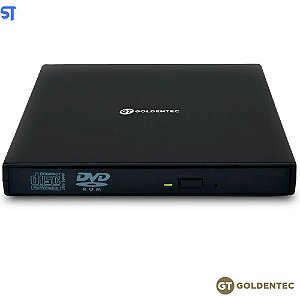 Leitor Gravador de CD/ DVD Externo Portátil USB | GT Pop UP GT-Goldentec Preto
