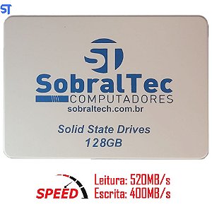 HD SSD SobralTec 128Gb 2.5 Sata3 Leitura 520Mb/s Escrita 400Mb/s - Branco