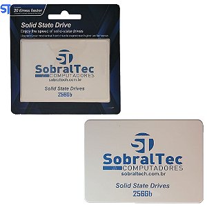 HD SSD SobralTec 256Gb 2.5 Sata3 Leitura 570Mb/s Escrita 500Mb/s - Branco