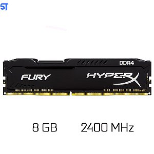 Memória RAM Desktop 8GB, 2400MHz, DDR4, Kingston HyperX Fury - HX424C15FB/8, CL-15