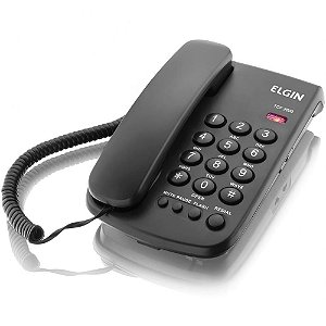 Telefone de Mesa Com Fio Elgin 42TCF2000 - Com Chave de Bloqueio Preto