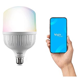 Lampada Bulb LED T 30W Bivolt RGB WIFI Elgin 48LSB30WIFI0 Compatível Com Alexa e Google Home