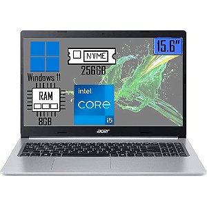Notebook Acer Aspire 5 Intel Core i5 10210U 10ªGen 8GB 512GB SDD Nvme -A515-54-58KB  Prata Puro Com Windows 11 Home 15.6