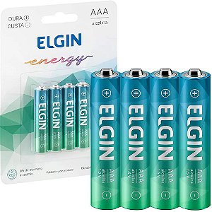Pilha Alcalina AAA 1,5V -Blister Com 4 Unidades Elgin ELE000000082155