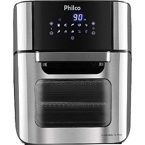 Air Fryer Oven 4 em 1 Philco 12 Litros 1800W PFR2200P 220V Preto/Prata