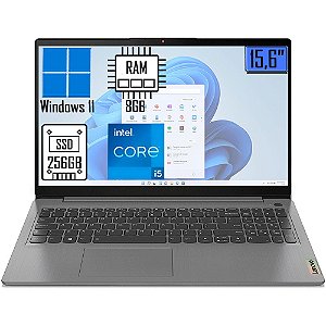 Notebook Lenovo IdeaPad 3i Intel Core i5 8GB - 256GB SSD 15,6” Full HD Windows 11 82MD0007BR