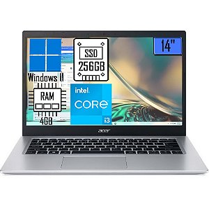 Notebook Acer Aspire 5 A514-54-385S - Prata - Intel Core i3-1115G4 - RAM 4GB - SSD 256GB - Tela 14" - Windows 11