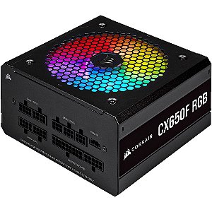 Fonte ATX Gamer Corsair CX650F, 650W, RGB, ATX, 80 Plus Bronze, Modular, Preto - CP-9020217-NA
