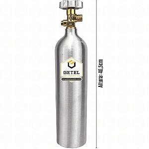 Cilindro de Gás Carbônico CO2 - Aluminio - 0,9 KG - Getel
