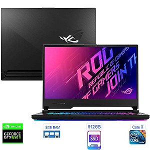 Notebook Gamer Asus Rog Strix G15 Intel Core I7 10750H -Memória RAM 8GB -SSD 512GB - Placa de vídeo GeForce GTX 1650 TI