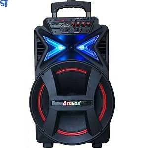 Caixa de Som Caixa de som Amvox Power X Aca 400 Strondo portátil com bluetooth 220V
