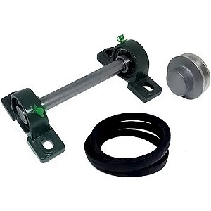 Kit 2 Mancal Pedestal P204 com Rolamento 20mm com Eixo 60cm