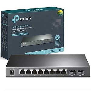 Switch TP-Link 8 Portas 10/100/1000Mbps TL-SG2210P POE 2SFP T1500G-10PS