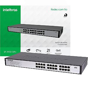 Switch Intelbras 24 Portas Fast Ethernet Sf 2400 Qr+