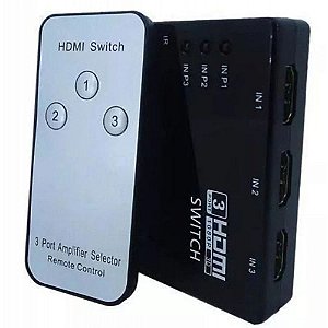 Switch HDMI 3X1 Com Controle Remoto 3 entradas e 1 saída Knup KP-3464