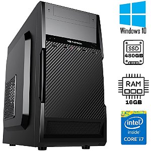 Computador Core i7-3770-HD SSD 480GB ST-Memória Ram 16GB At- Windows 10