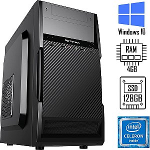 Computador Intel Celeron Dual Core G1610 2.60Ghz HDSSD 128GB Memoria Ram Desktop 4Gb Ddr3 1333Mhz