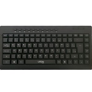 Mini Teclado Leon Gts Botões Multimidia Design Econômico - Preto - K-20