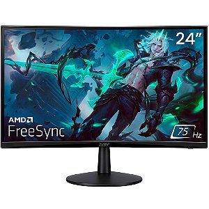 Monitor Gamer Curvo Acer Nitro 23.6" LED Full HD, 75 Hz, 1ms, HDMI e VGA, FreeSync Premium, VESA - ED240Q