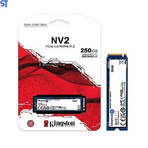 SSD M.2 Kingston NV2 250GB / NVMe PCIe 4.0 x4, Gen4- (SNV2S/250G) Leitura 3500MB/s, Gravação 1300MB/s - SNV2S/250G