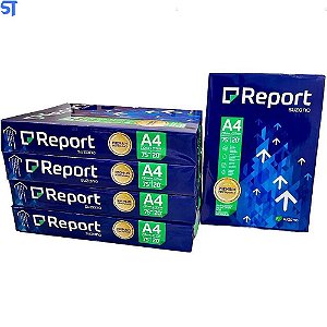 Caixa Com 5 Resmas de Papel A4 Sulfite Report Premium 75G 500 Folhas 210mm x 297mm