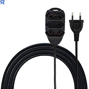Extensão Elétrica 3 Tomadas 1.5 Metros Knup SL7013 - Preto