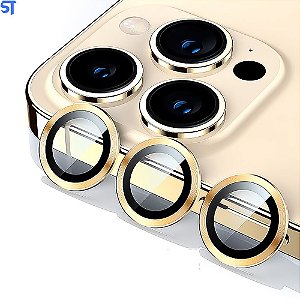 Vidro Protetor de Lente de Câmera Para Iphone 14 Pro Max Gold