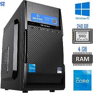 Computador Core i3 10100 Decima Geração - 4GB Memória Ram DDR4- SSD Kingston 240GB-ATX MT-25V2BK