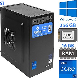 Computador Intel Core i7-3770 (3.4Ghz) - HD SSD 256GB - Memória Ram 16GB- ATX MT-27BK C3Plus- Windows 10 Pro