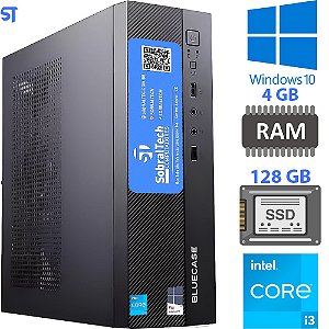 Computador Mini Micro ATX Slim Core I3- 3th 3220,  Memória 4GB, SSD 128GB - Vertical e Horizontal / MINI-ITX